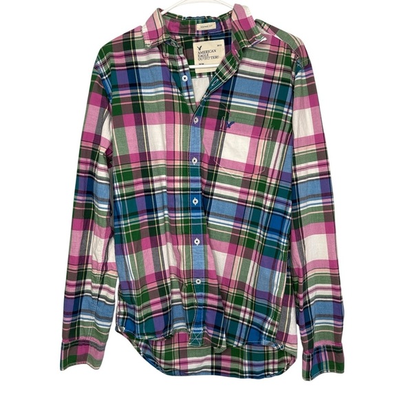 American Eagle Outfitters Other - American Eagle Outfitters Men's Plaid Vintage Fit Button Front Top Size Medium